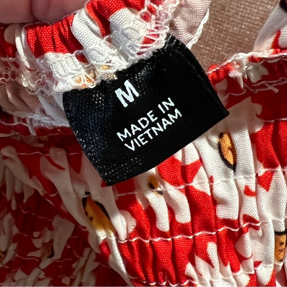 Floral Red and White Dress - Picture 3 of 9